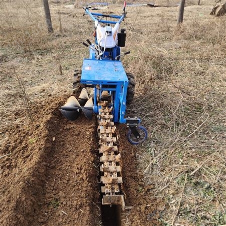 自来水管道挖沟机 192型手扶式链条开沟机 山药种植挖槽机