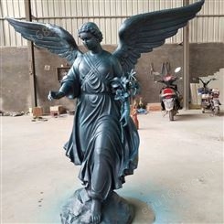 铸铜西方人物雕塑厂家定制 天使铜雕像 欧式城市景观雕塑