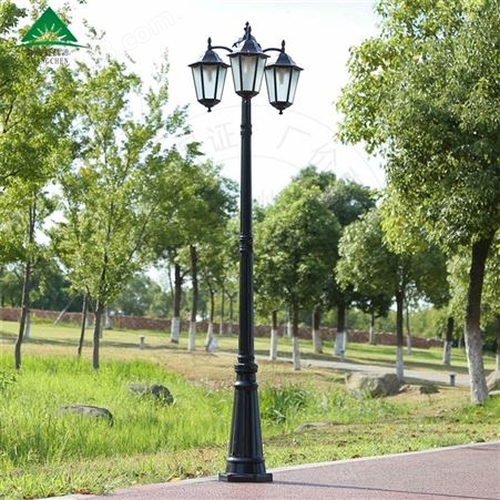 复古双头LED庭院灯景观园林灯花园别墅小区庭院道路灯