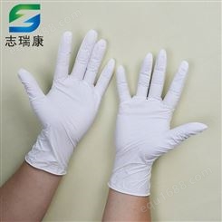 志瑞康ZRK06一次性丁腈手套工业麻指12寸白色丁腈手套