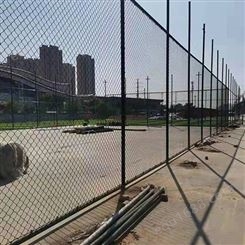 篮球场护栏网墨绿色浸塑圆管立柱足球场操场护栏活动中心围栏网