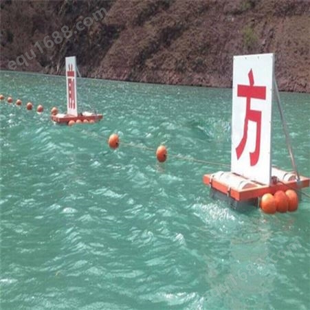 天蔚聚乙烯材质PE喷字警示浮球 景区外围栏水面拦截警示浮子直径30公分