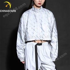 星华灰色反光布 烫金高亮化纤反光面料 服装反光材料