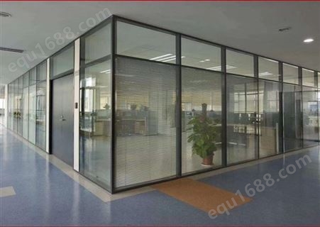 易昀固定隔断墙 84mm双玻百叶窗高隔间5毫米钢化玻璃