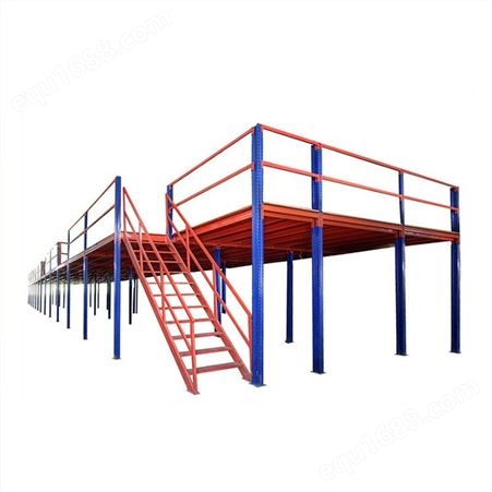 四平市阁楼式钢平台货架 可拆卸二层4S店库房阁楼 钢结构平台