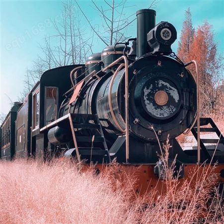 大型装饰铁皮火车头 定制园林景区城市景观火车复古蒸汽火车模型