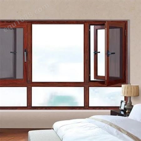 铝木复合门窗 欧式铝木复合平开窗 隔音隔热一体