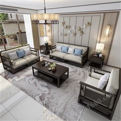 浙江杭州 实木沙发组合客厅家具 中式现代转角沙发组合 小户型木质沙发 农村经济型布艺沙发